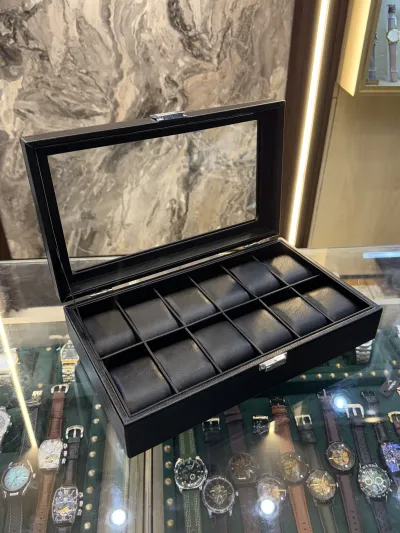 12 Slots Leather Watch Organizer Box (Black)_img_0