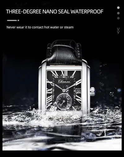 Chenxi Tank Watch (Silver-Black)_img_1