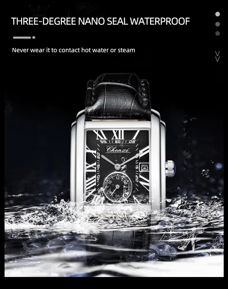 Chenxi CX-8216 Tank Watch (Silver-Black)_img_1