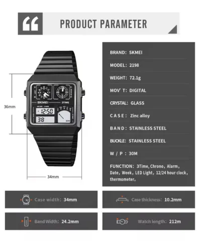 SKMEI 2198 Digital/Analog Multifunctions (Black)_img_4