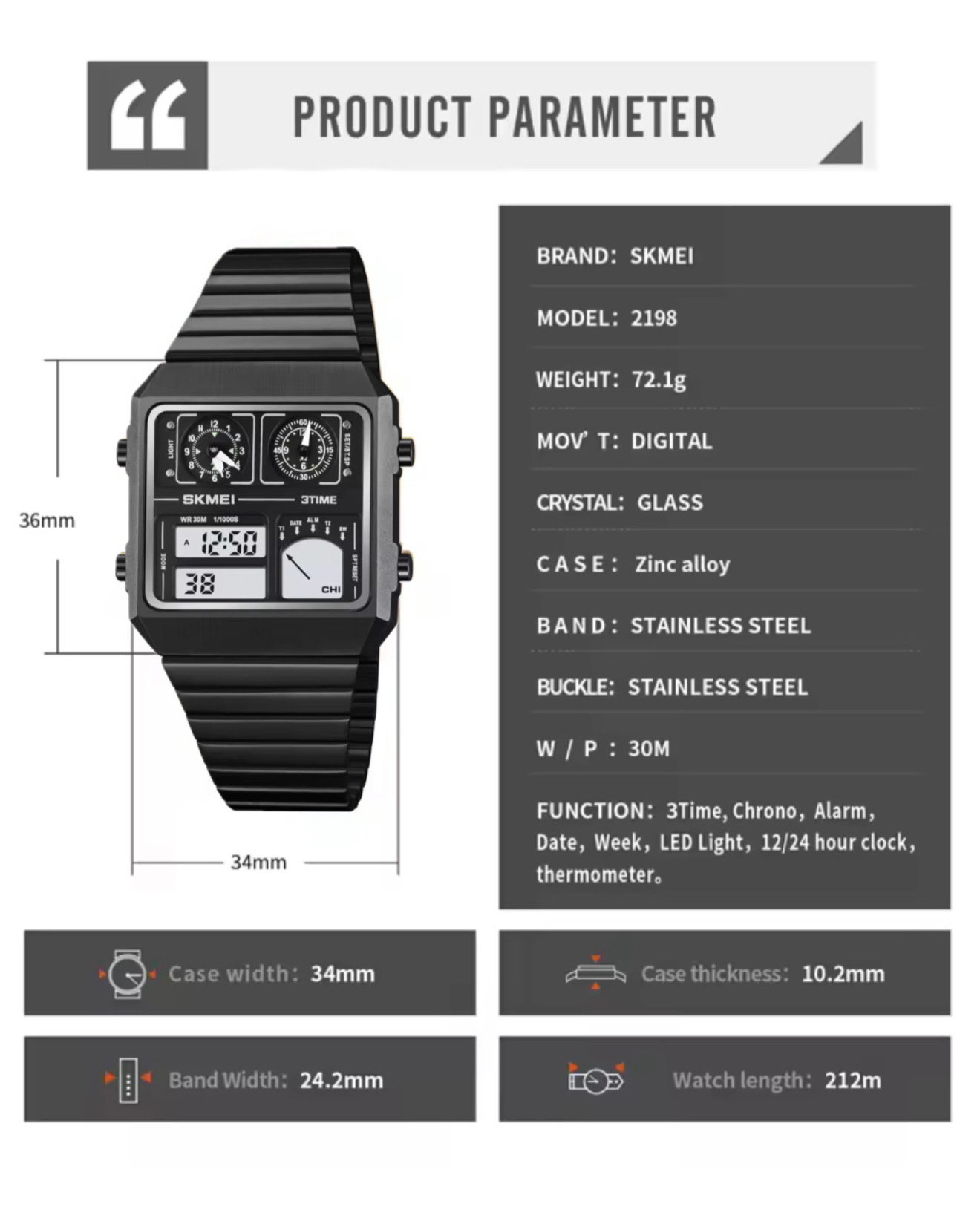 SKMEI 2198 Digital/Analog Multifunctions (Black)_img_4