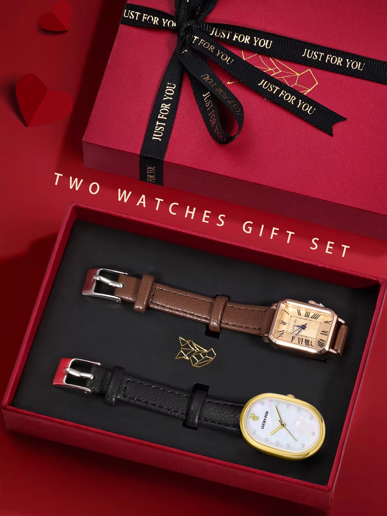Lucky Fox 2PCS Watch Gift Box Set For Women_img_5