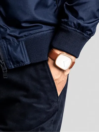 TOMI T-077 Unisex Leather Belt Casual Quartz Wrist Watch (Brown-White)_img_3