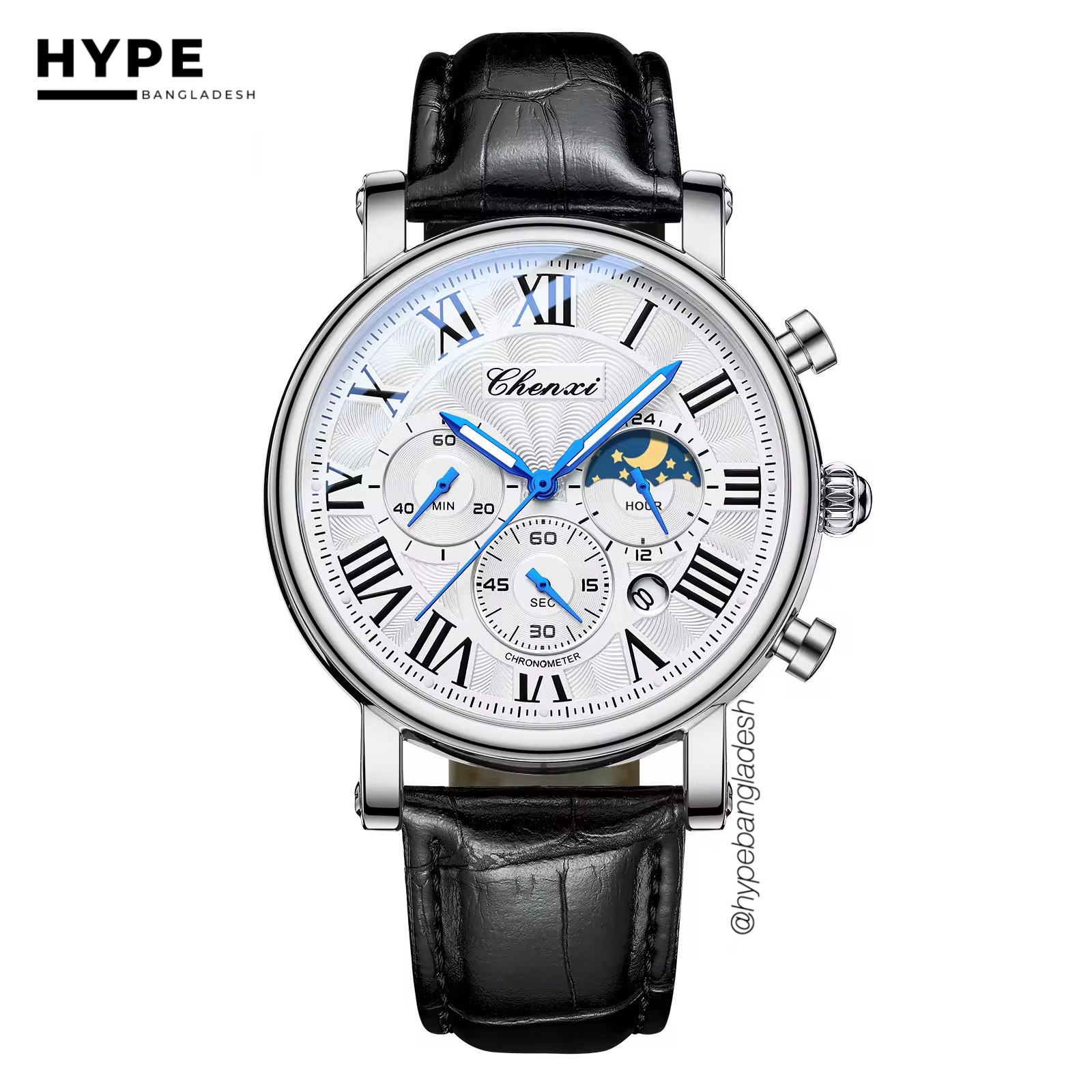 Chenxi CX-972 Chronograph Moonphase (Silver-White)_img_0