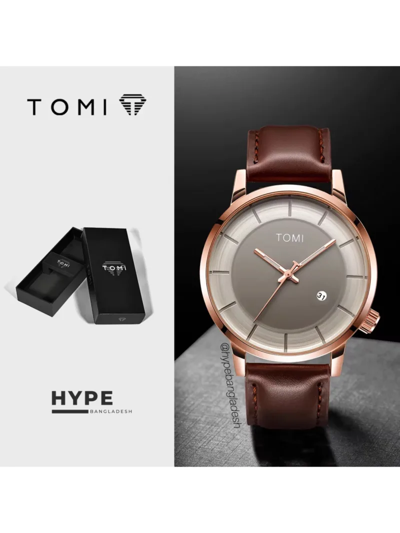 TOMI T-311 Men's Luxury Stainless Steel Watch Gift Box Set (Ice