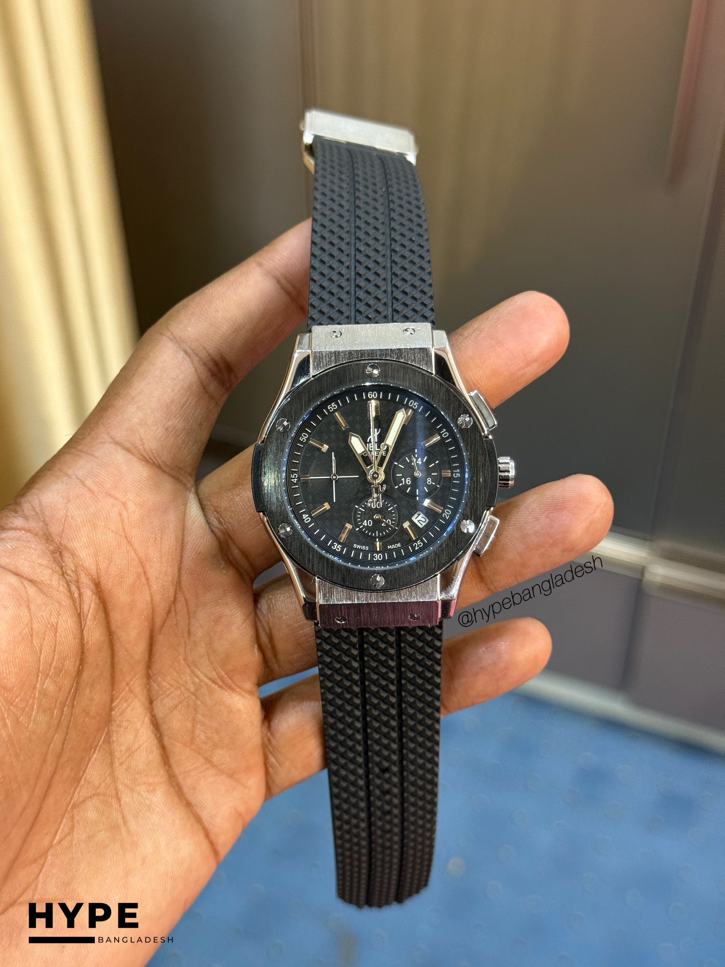 Hublot Big Bang Rubber belt (Silver-Black)