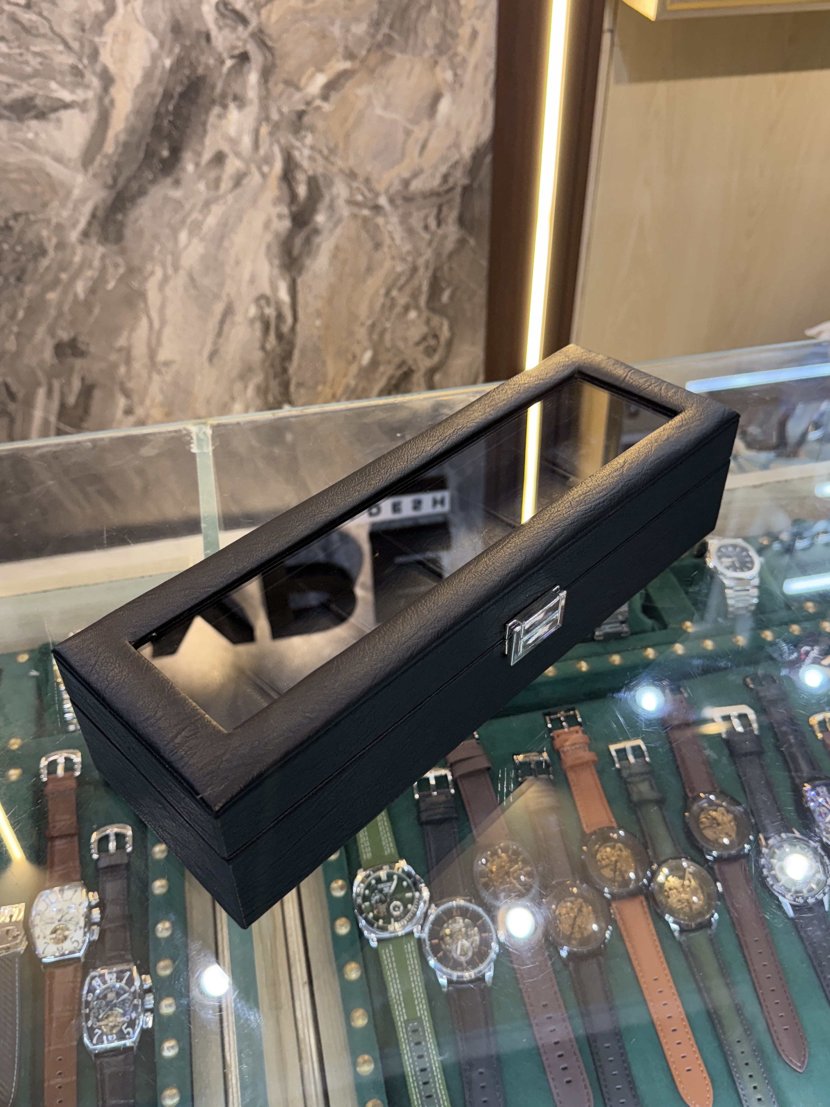 6 Slots Leather Watch Organizer Box (Black)_img_2