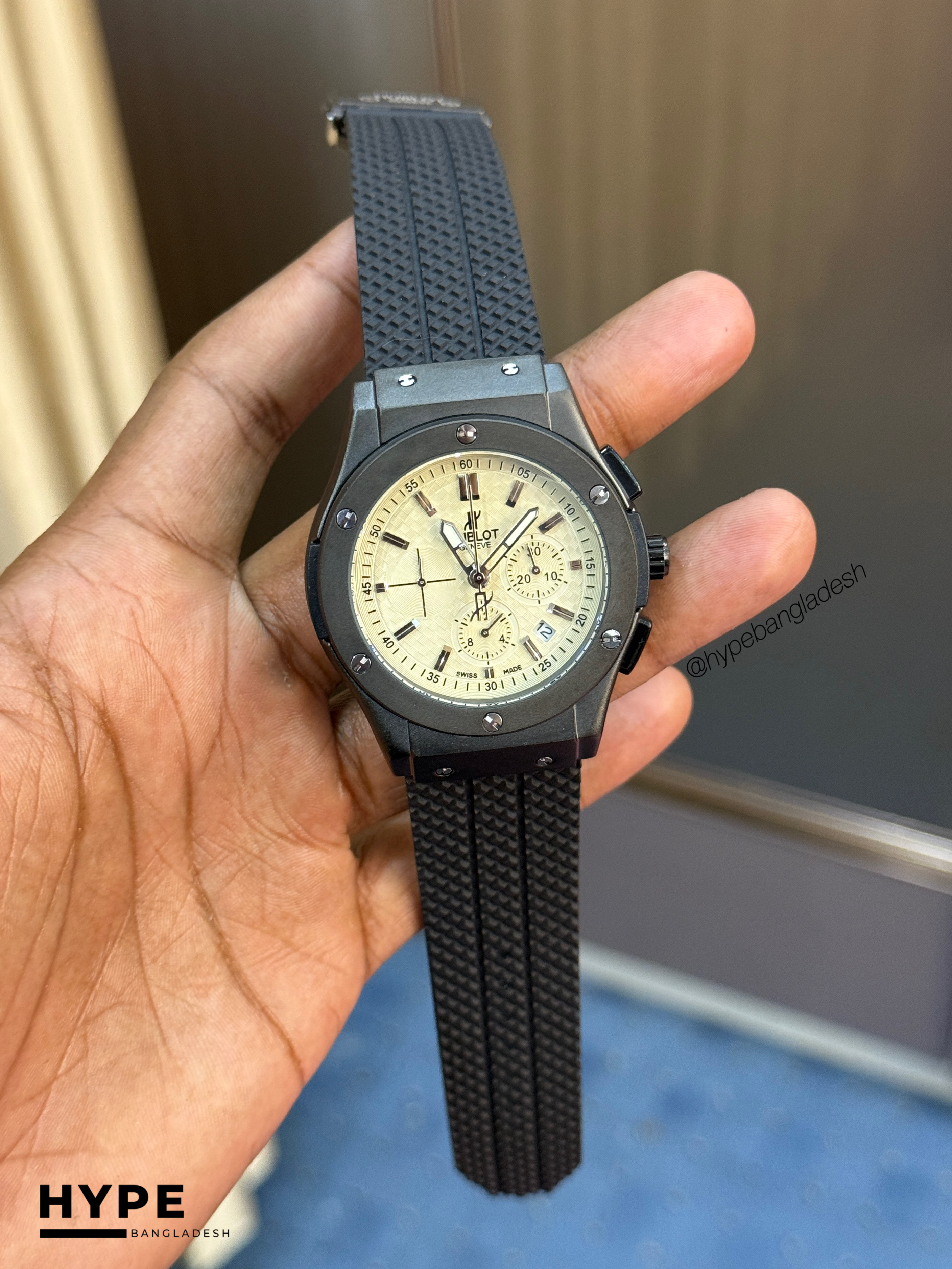Hublot Big Bang Rubber belt (Black-White)