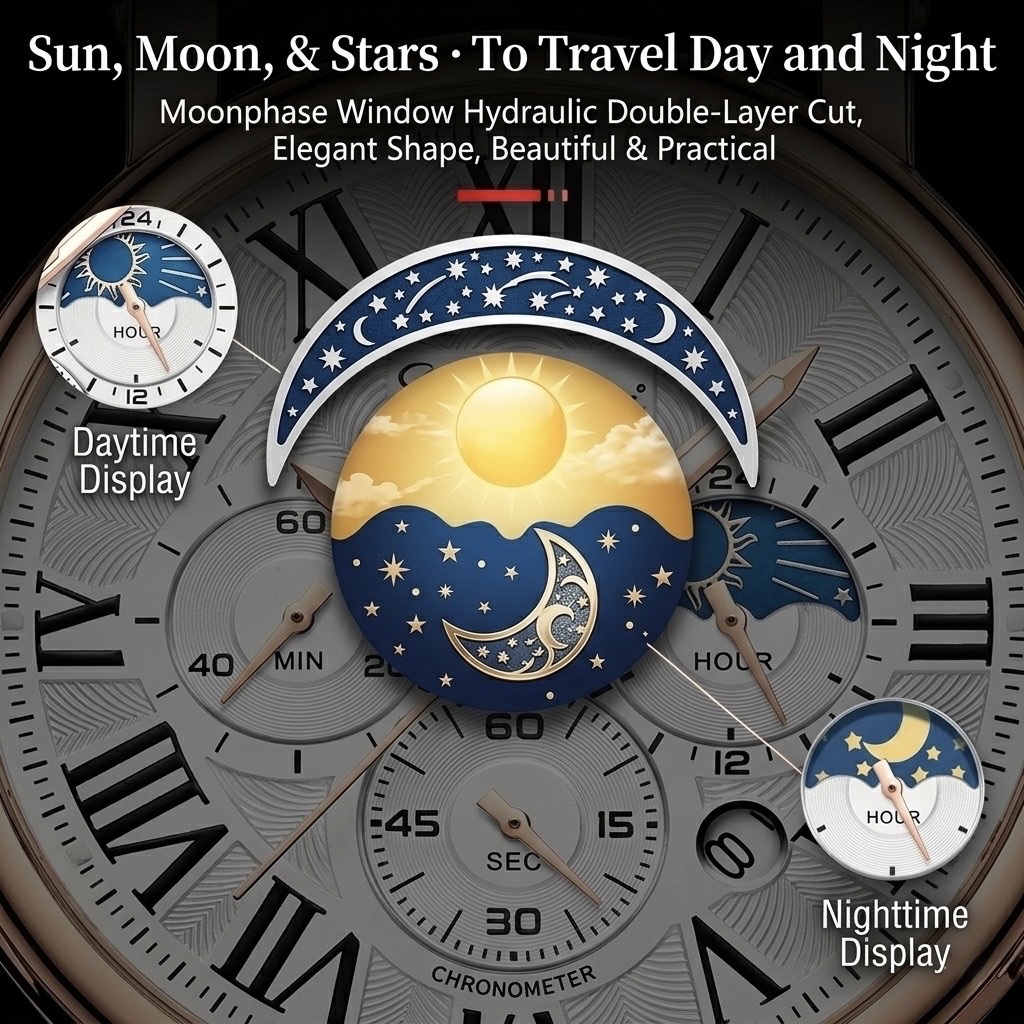 Chenxi CX-972 Chronograph Moonphase (Brown-White)_img_3