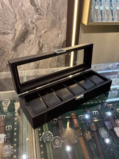 6 Slots Leather Watch Organizer Box (Black)_img_0