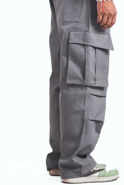 Baggy-fitted Cargo Pants - Grey_img_3