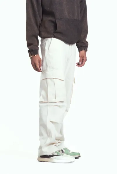 Baggy-Fitted Cargo Pants - Off White_img_1