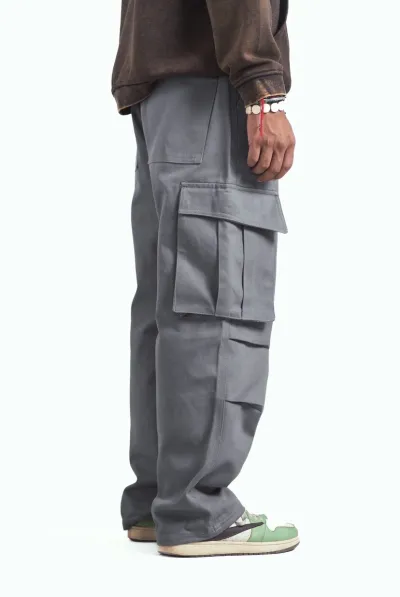 Baggy-fitted Cargo Pants - Grey_img_1