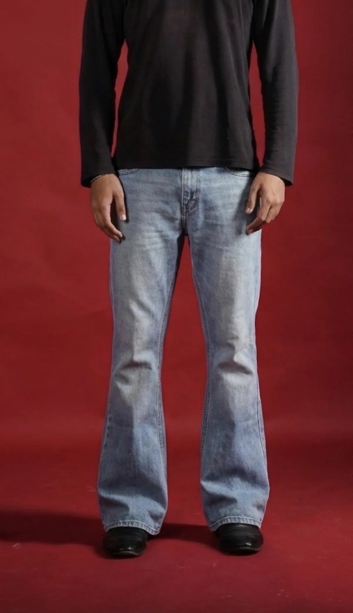 Bootcut-Fitted Denim - Blue