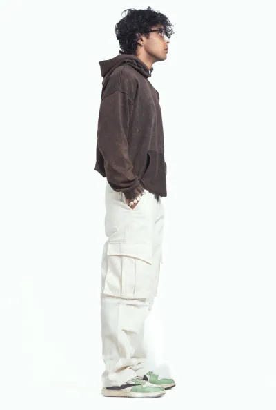 Baggy-Fitted Cargo Pants - Off White_img_2