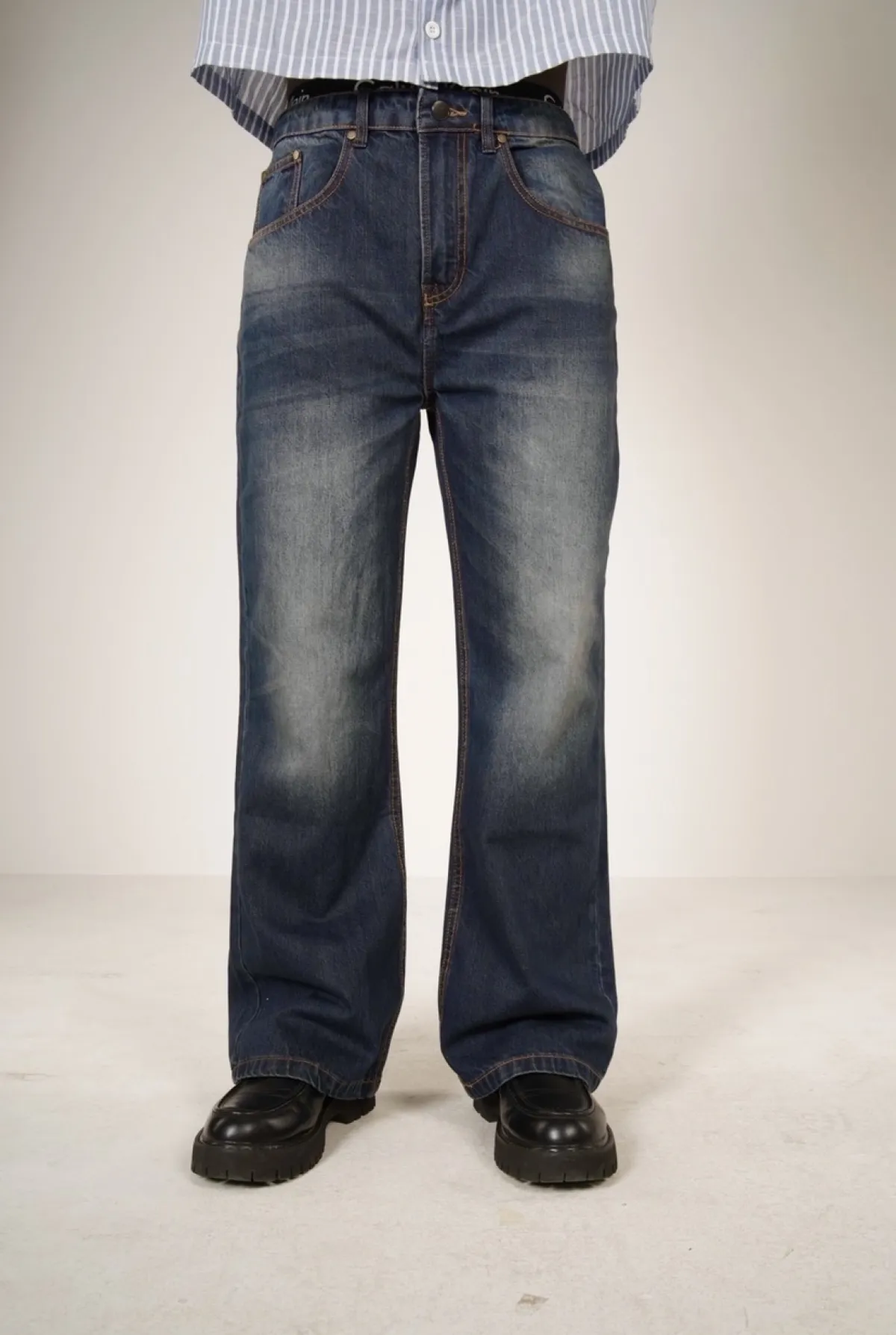 Bootcut-fitted Denim - Deep Blue