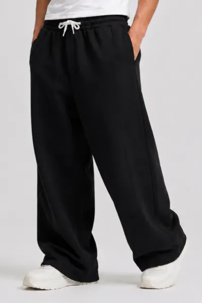 Wide-legged Joggers - Black_img_2