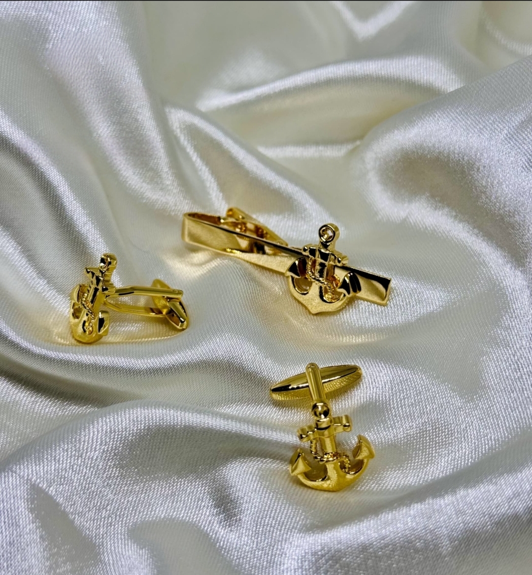 Special Anchor Tie Clip & Cufflink Set_img_1
