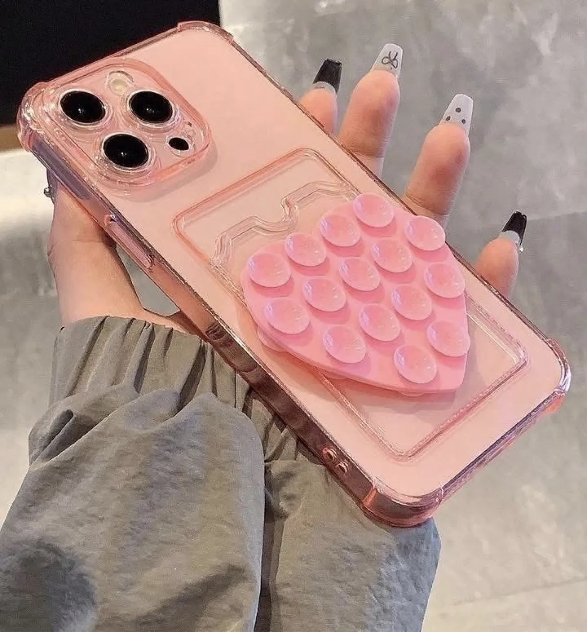 Suction Phone Holder [Heart Shape] Double Sided - Image 1