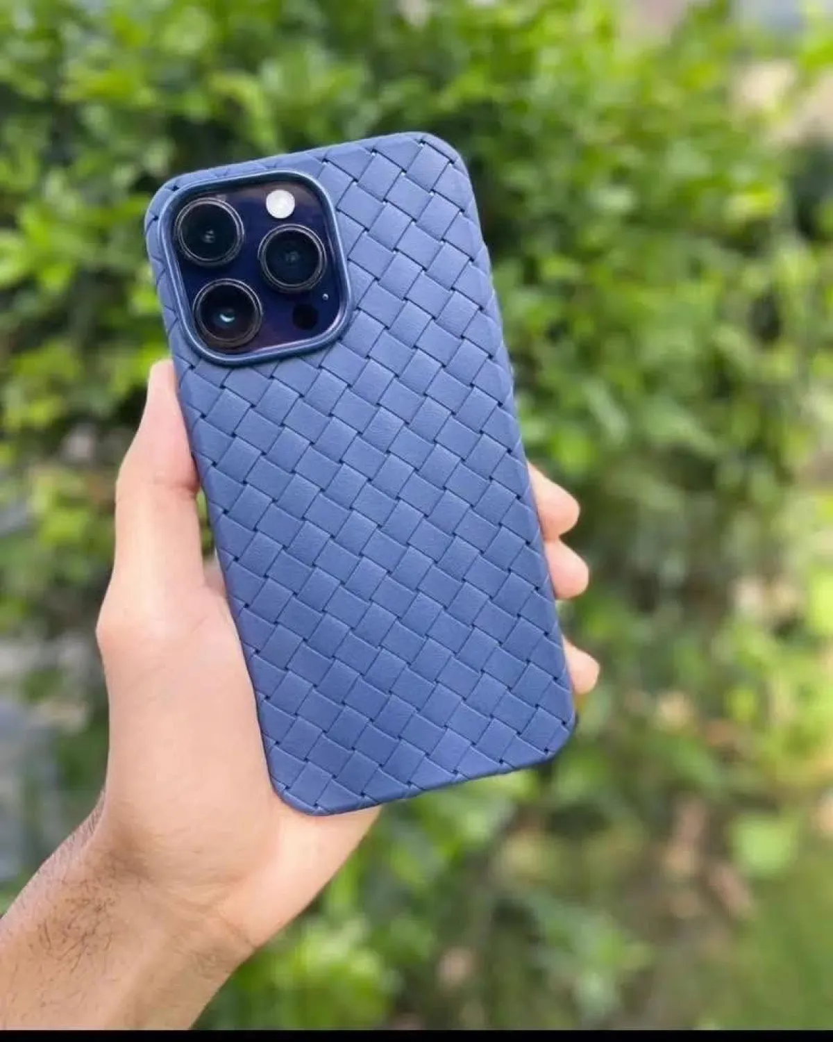 iPhone Woven Silicone Case (Blue) - Image 1