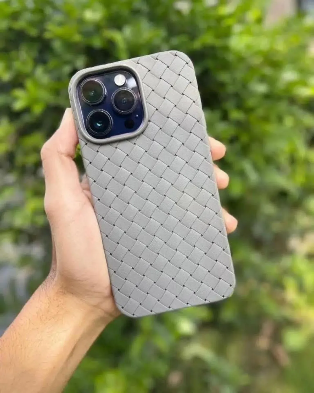 iPhone Woven Silicon Case (Grey) - Image 1