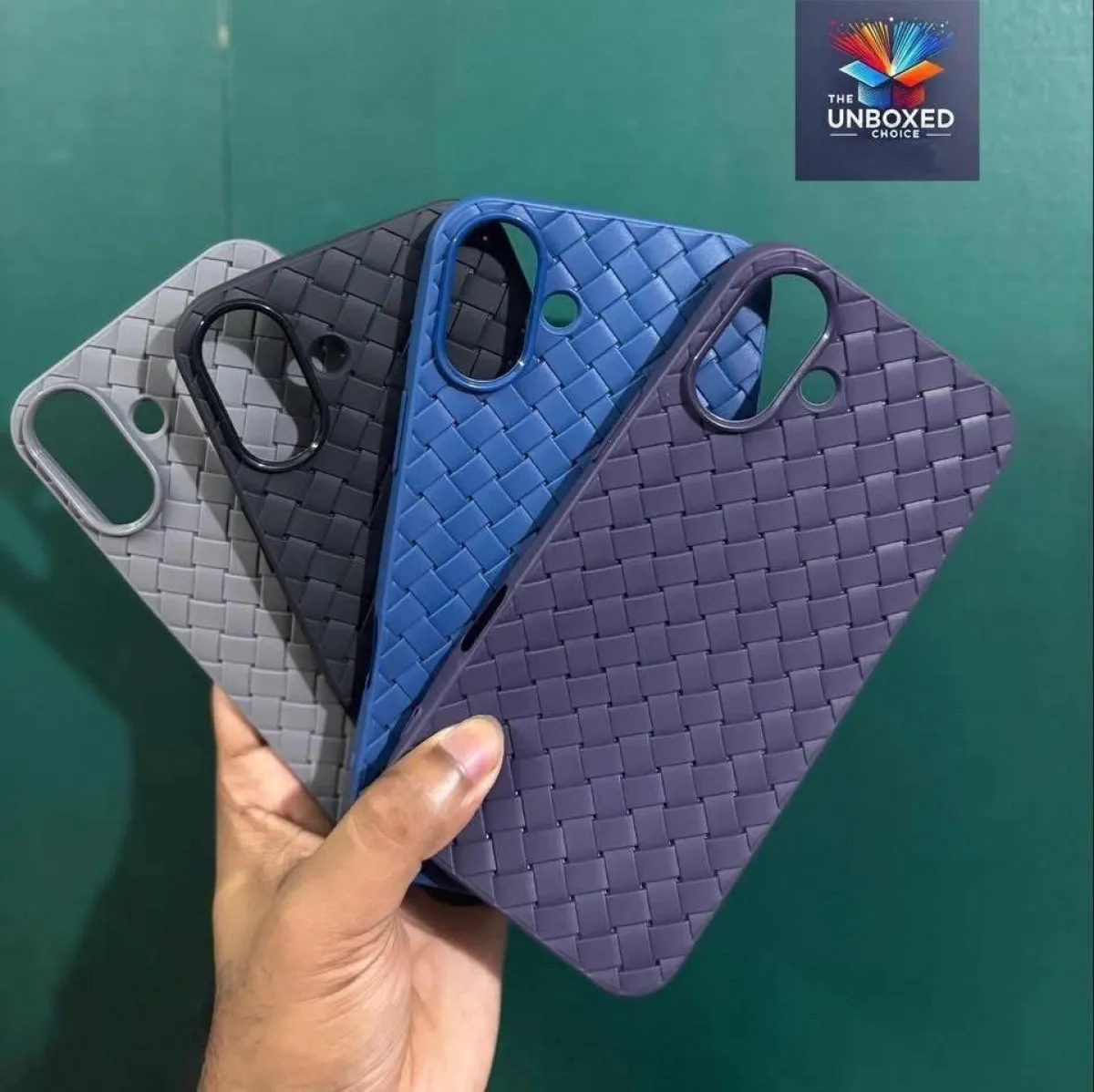 iPhone Woven Silicone Case (Blue) - Image 3
