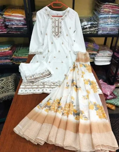 Readymade Embroidery Cotton Three Piece_img_1