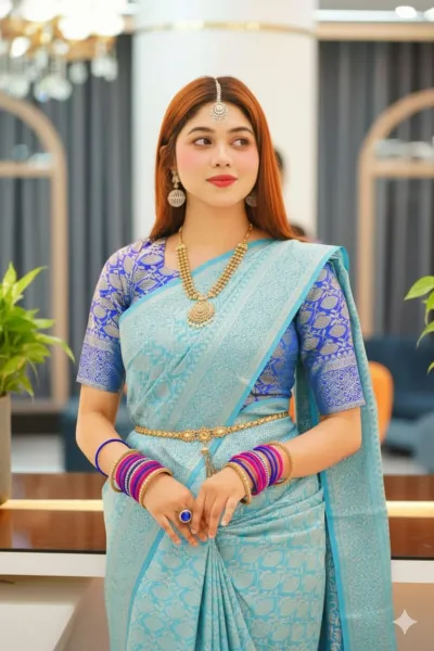 Silk Katan Saree with blause pcs_img_0