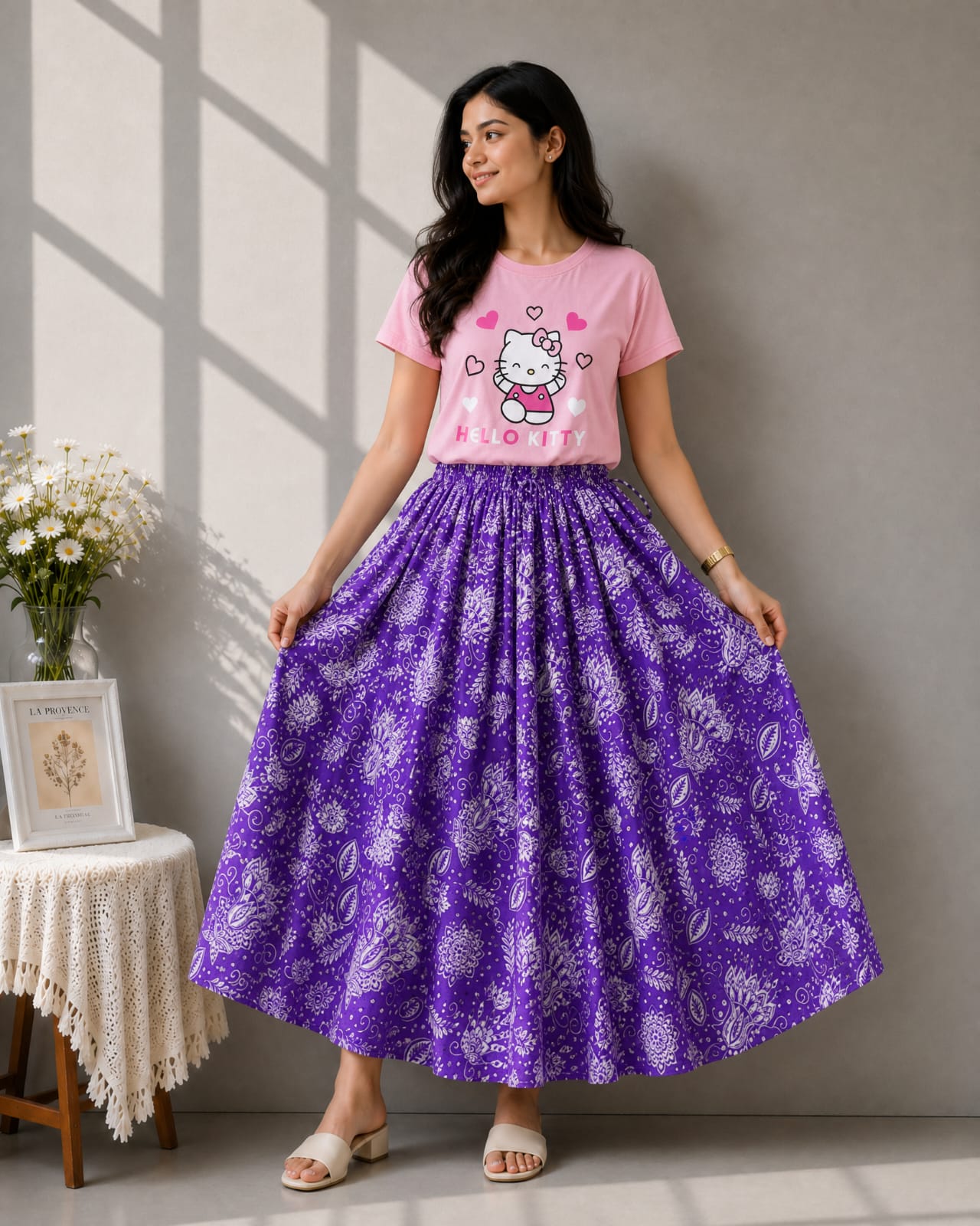 Linen Skirt and Tshirt Set_img_1