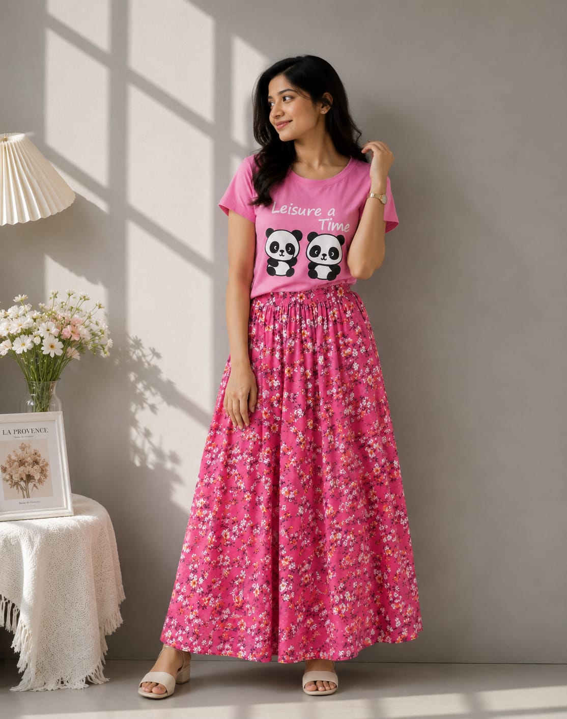 Linen Skirt and Tshirt Set_img_1