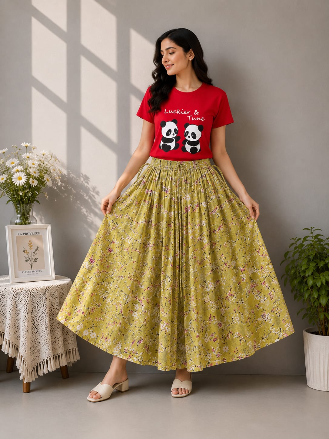 Linen Skirt and Tshirt Set_img_2