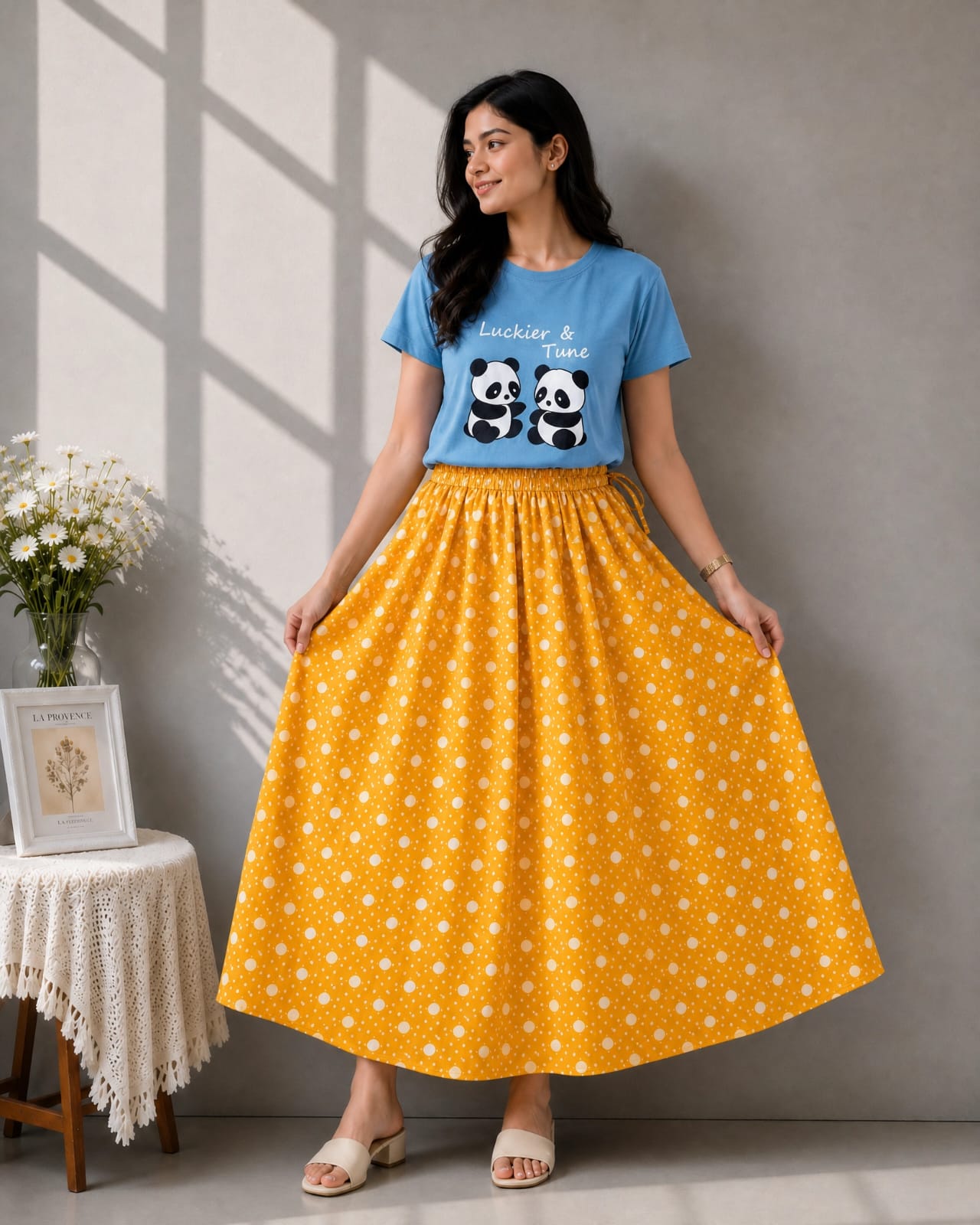 Linen Skirt and Tshirt Set_img_3