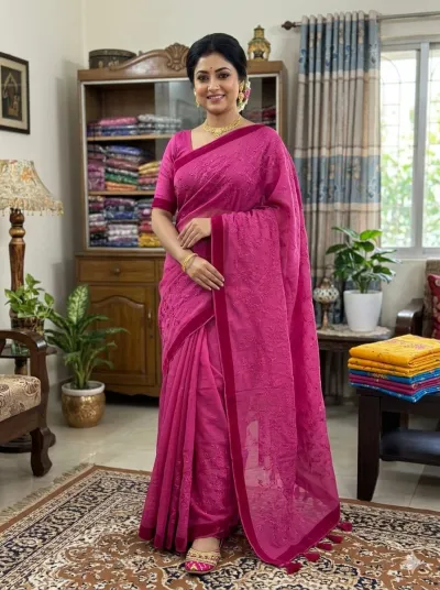 Embroidery Premium Half Silk Sharee_img_9