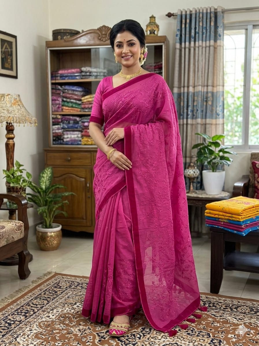 Embroidery Premium Half Silk Sharee_img_9