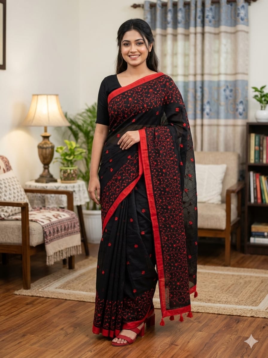 Embroidery Premium Half Silk Sharee_img_8