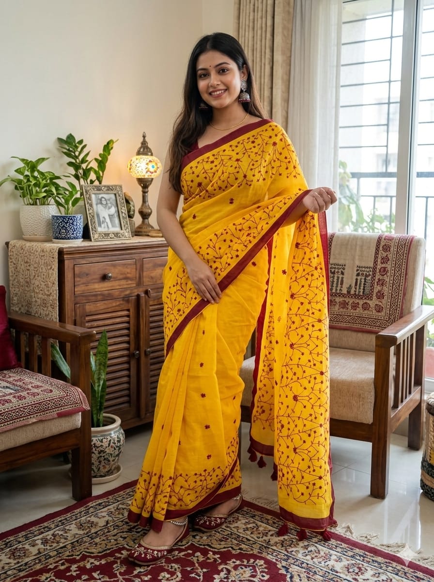 Embroidery Premium Half Silk Sharee_img_6