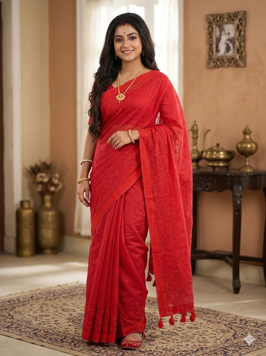 Embroidery Premium Half Silk Sharee_img_4
