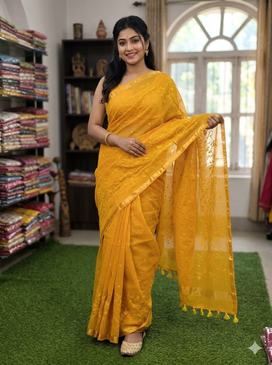 Embroidery Premium Half Silk Sharee_img_3