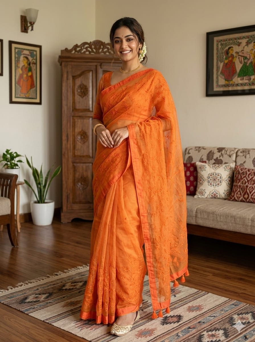 Embroidery Premium Half Silk Sharee_img_2