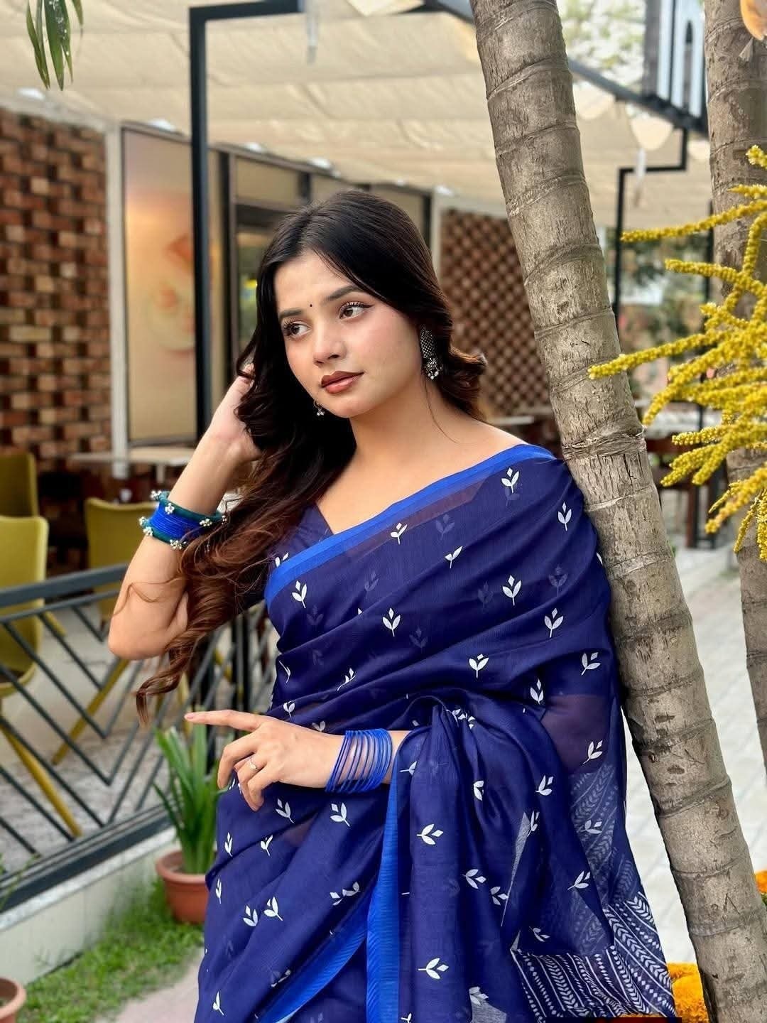 Chanderi silk sharee with blause pcs_img_2