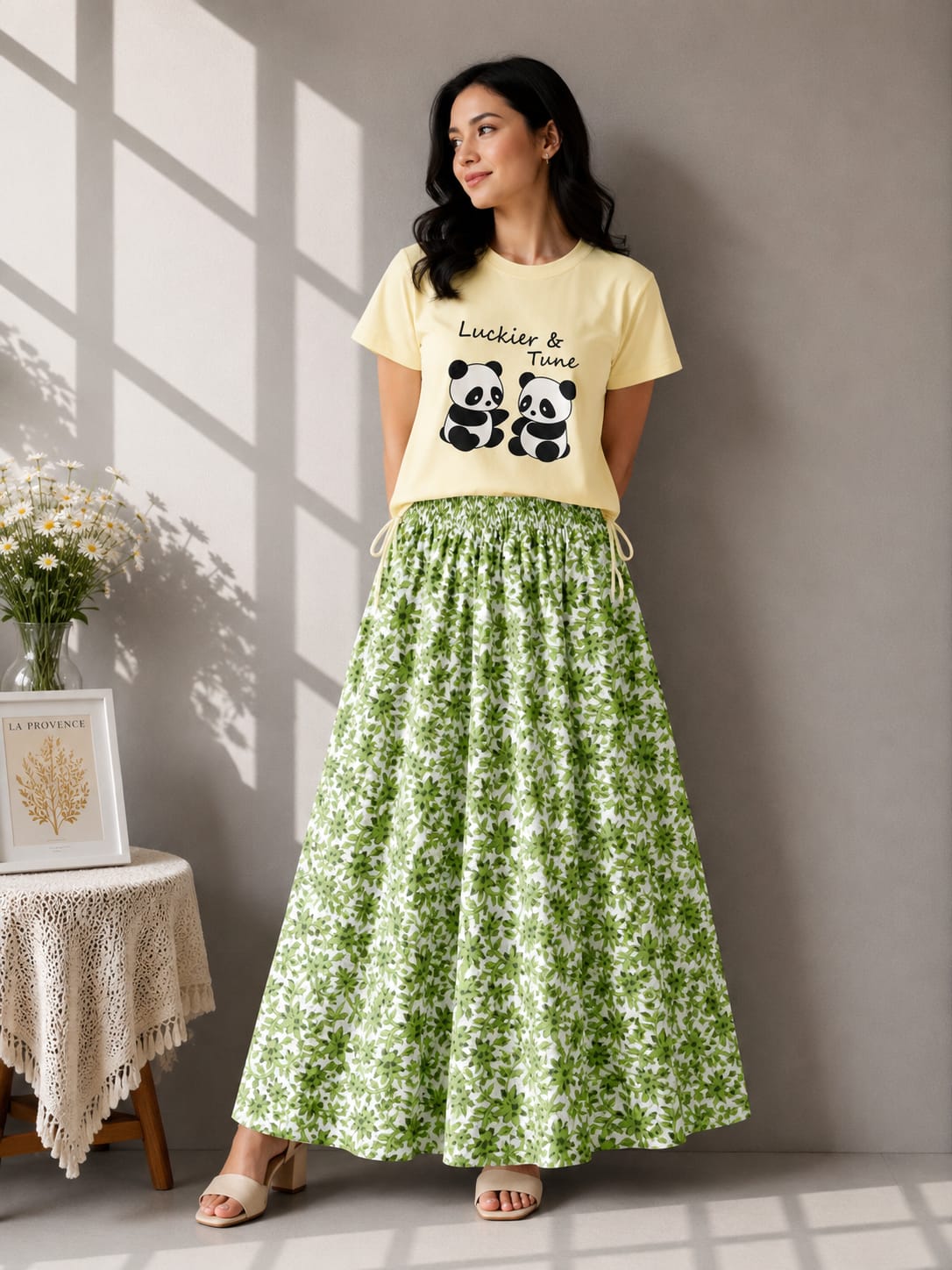 Linen Skirt and Tshirt Set_img_1