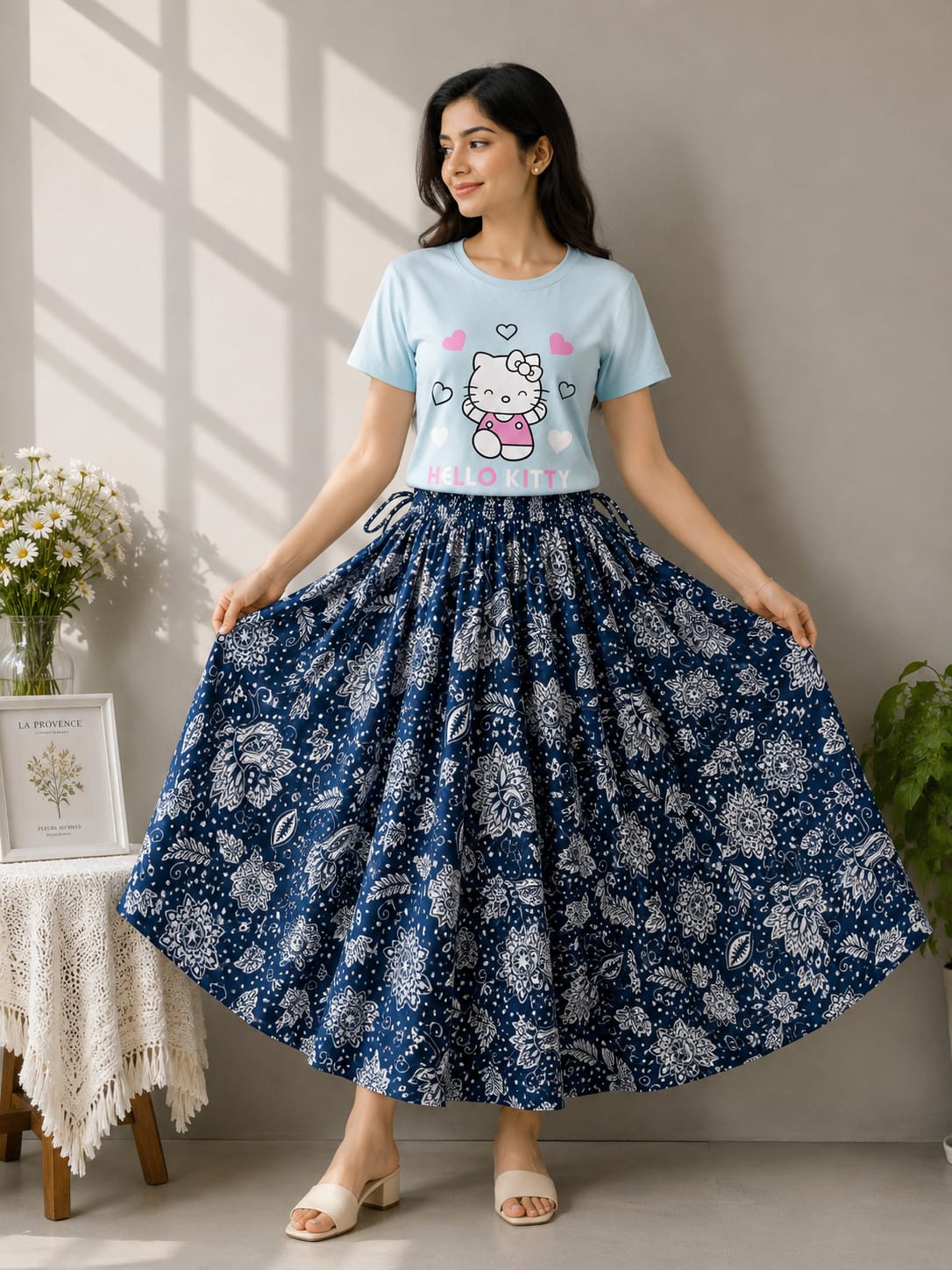 Linen Skirt and Tshirt Set_img_3