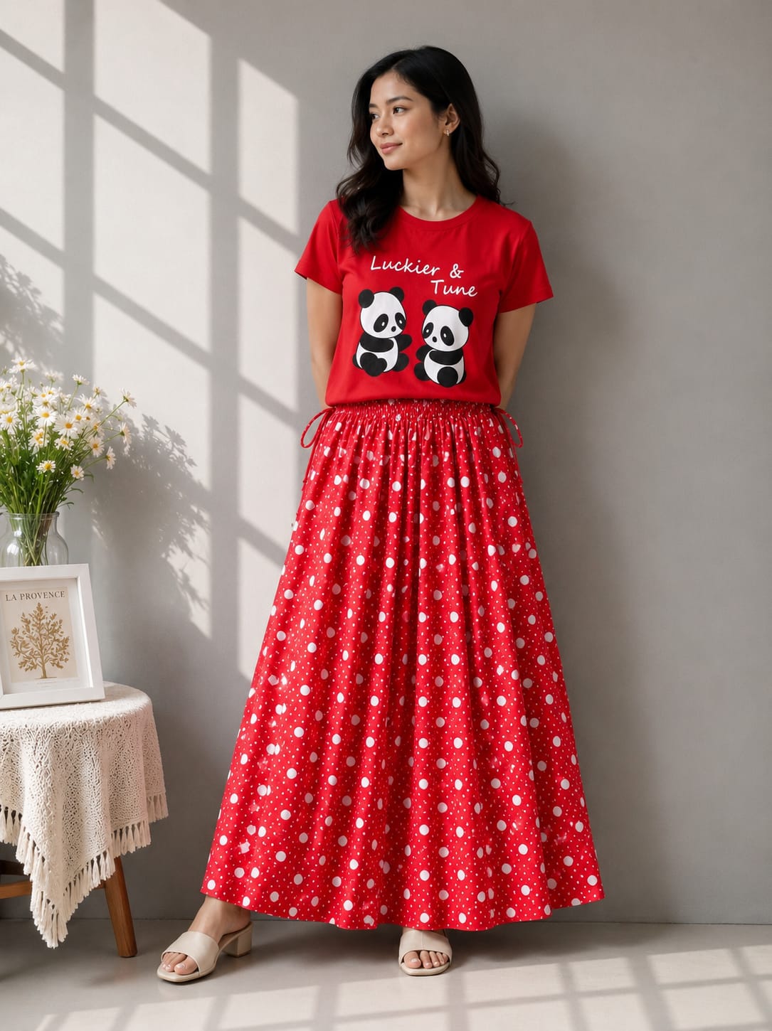 Linen Skirt and Tshirt Set_img_2