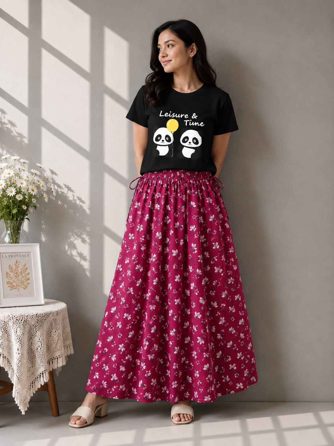 Linen Skirt and Tshirt Set_img_2