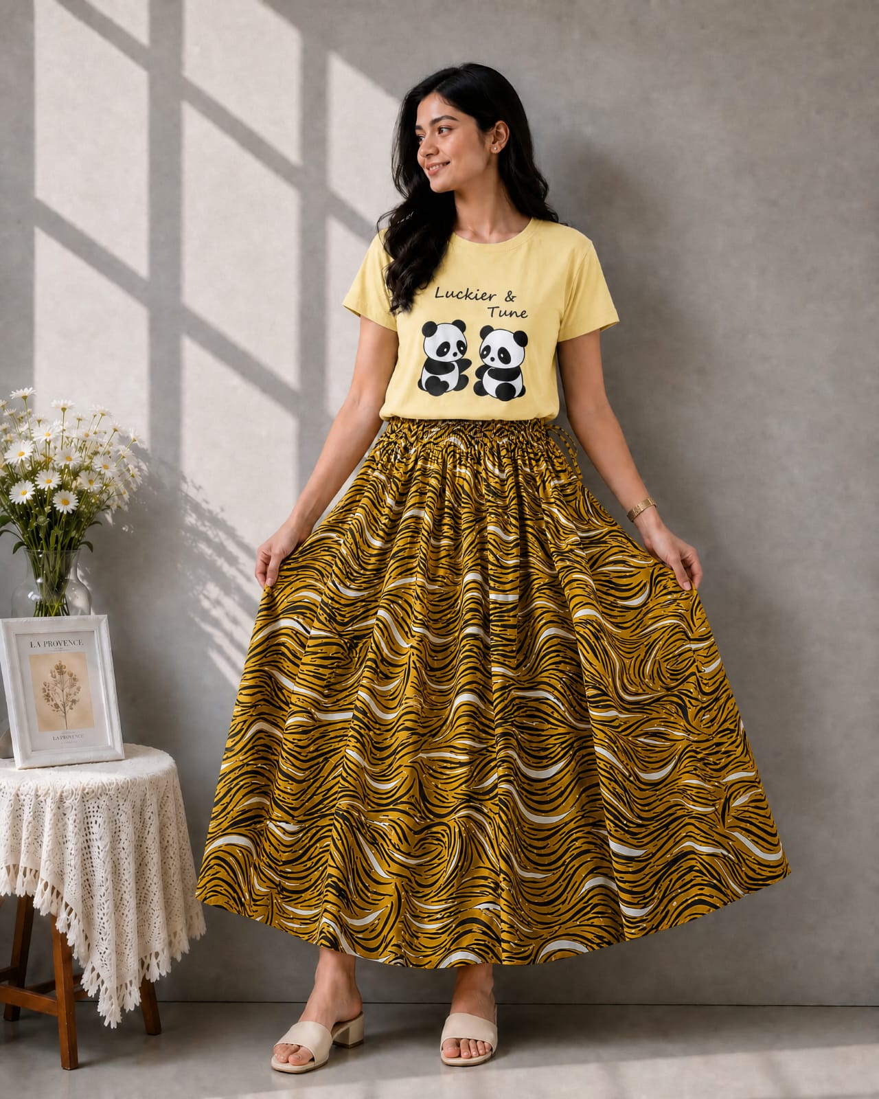 Linen Skirt and Tshirt Set_img_2