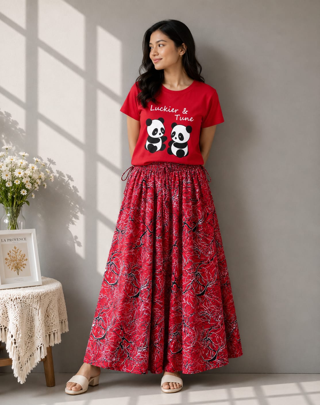 Linen Skirt and Tshirt Set_img_2