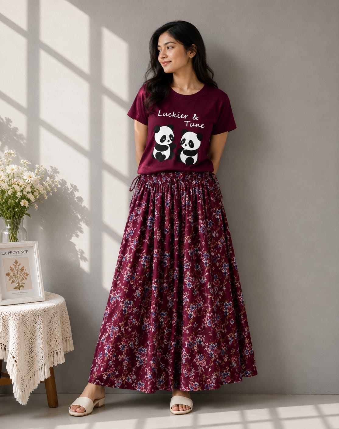 Linen Skirt and Tshirt Set_img_2