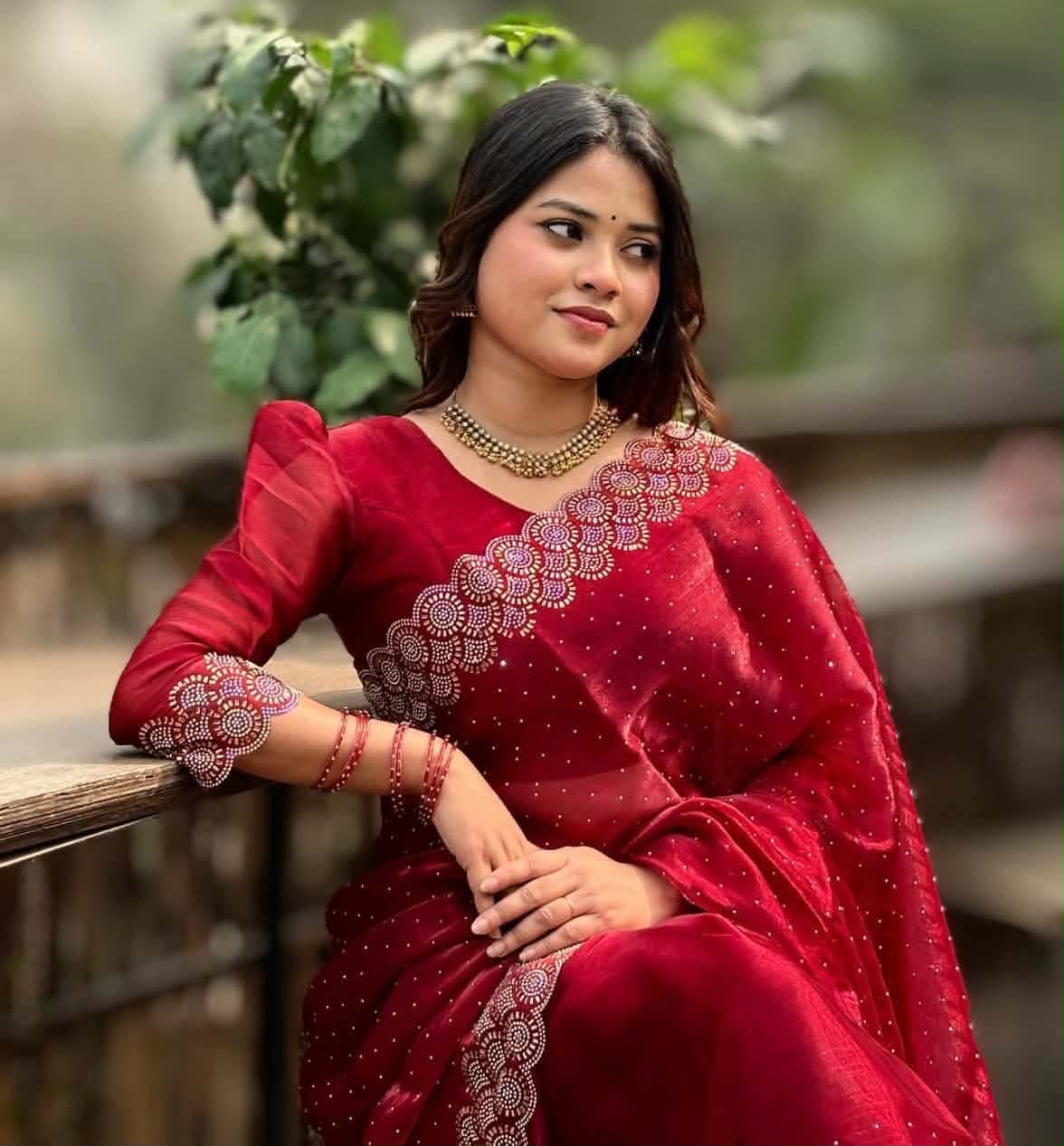 Georgette Sharee with Blouse Piece_img_1