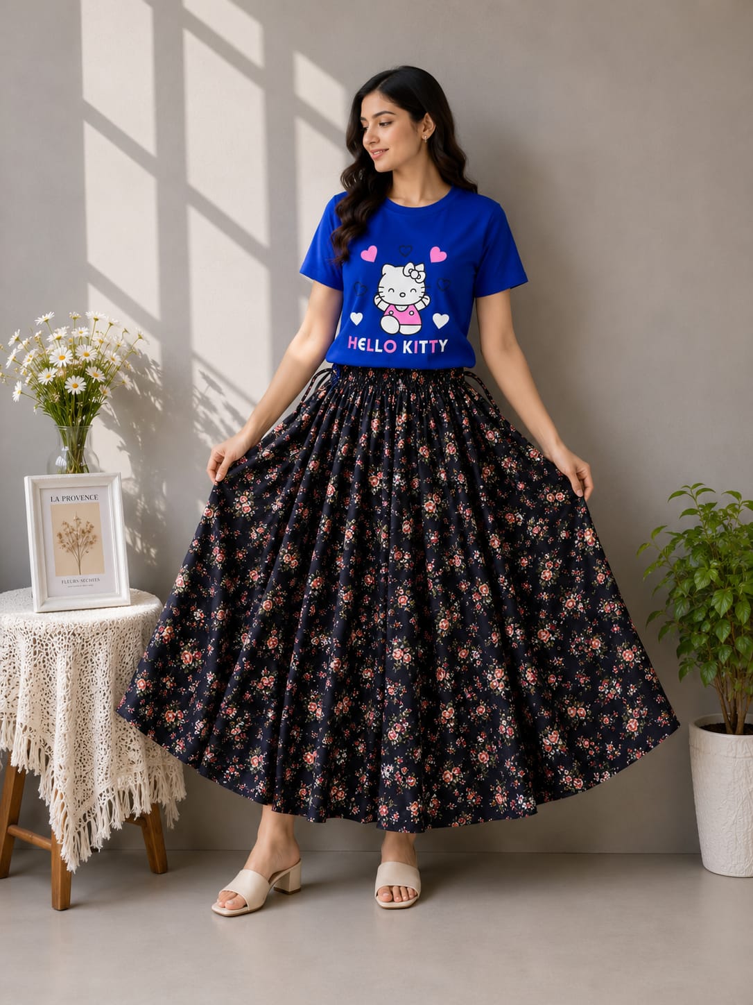 Linen Skirt and Tshirt Set_img_1