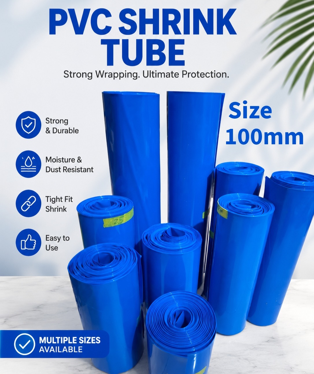100mm Polyolefin Heat Shrink Tube 100 mm PVC Poly Sleeve Wrap 1 Feet heatshrink for diy battery pack